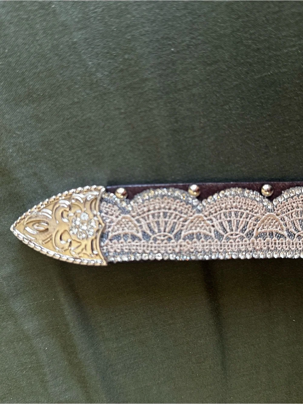 Source Unknown Silver and Brown Girls' Decorative Belt